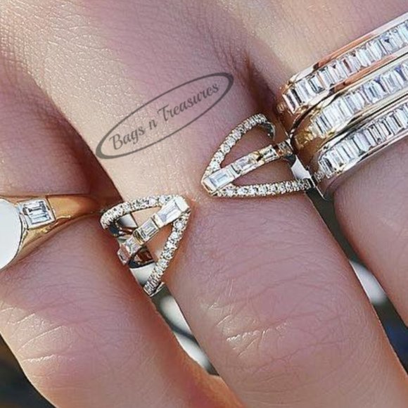 EF COLLECTION Jewelry - Pave & Baguette Diamond Ring by EF Collection